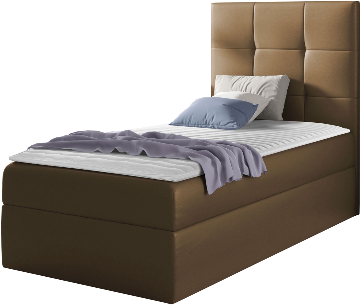 Boxspringbett 'Minvan 2' rechts braun 80x200 cm Bild 1