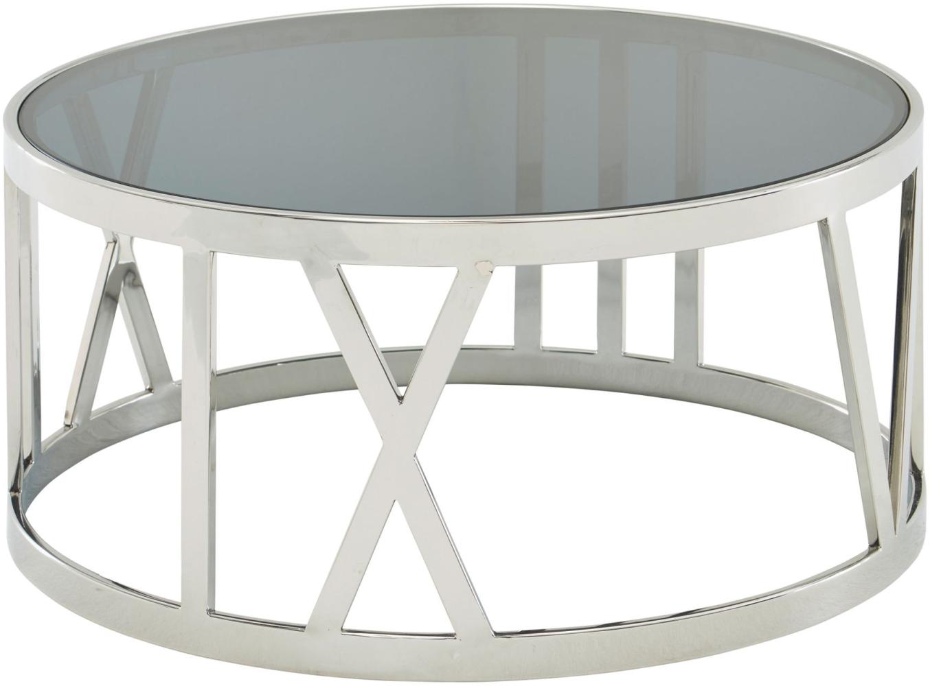 Couchtisch Glas Metall 60 x 60 x 30 cm Sofatisch | Design Wohnzimmertisch Rund | Kleiner Kaffeetisch Modern | Beistelltisch Anstelltisch Wohnzimmer Bild 1