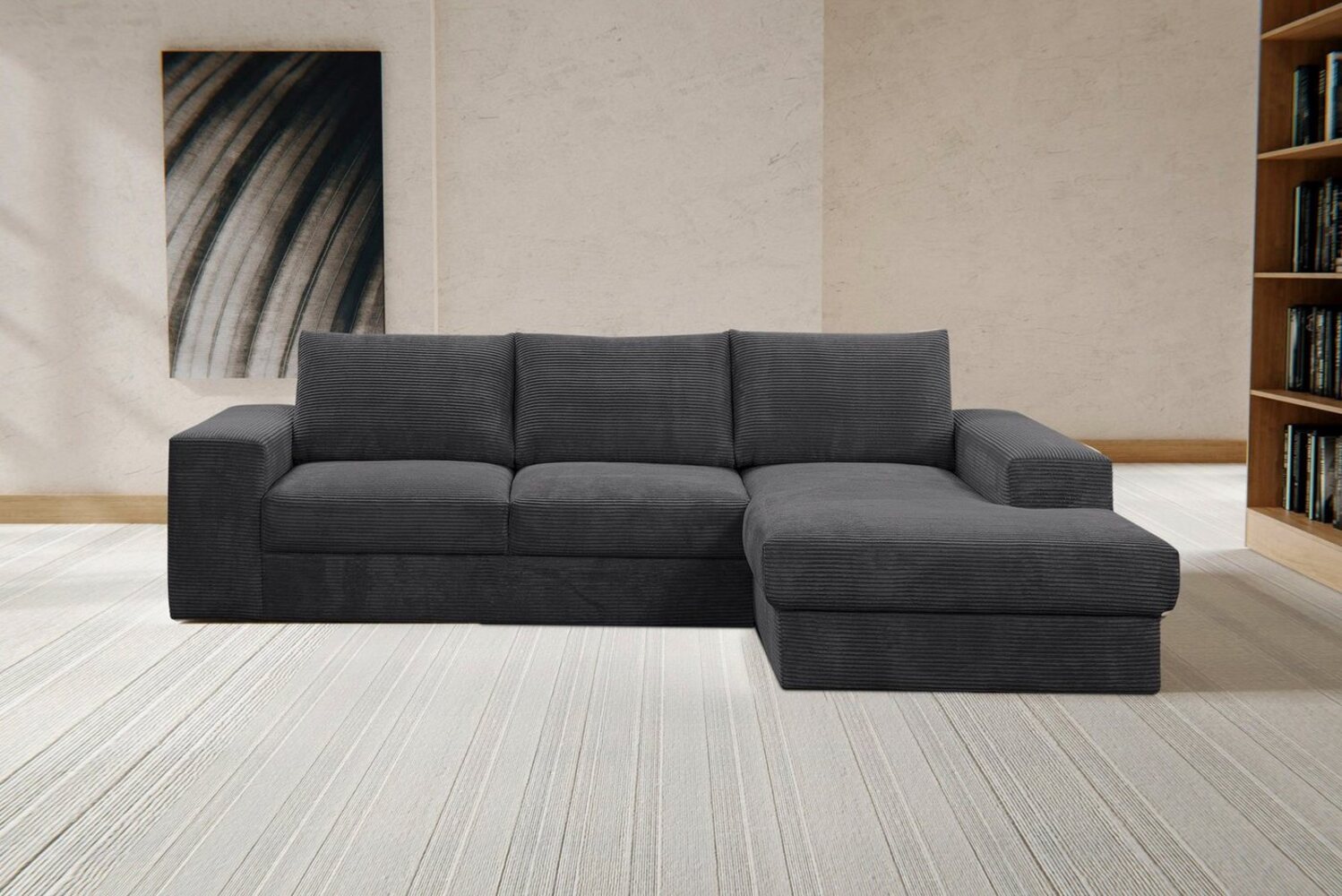 WERK2 Ecksofa Rozzana, Design Ecksofa mit hohem Komfort in trendig-weichem Cord & Breitcord Bild 1