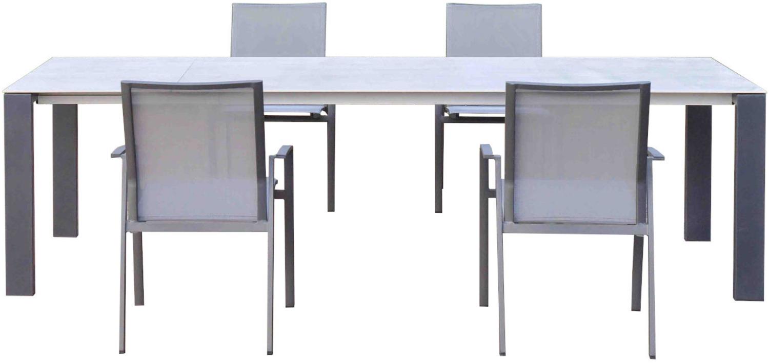 SIT Mobilia 5-tlg Sitzgruppe Olympia Oslo/Argentina Edelstahl/anthrazit 140/210x95 Bild 1