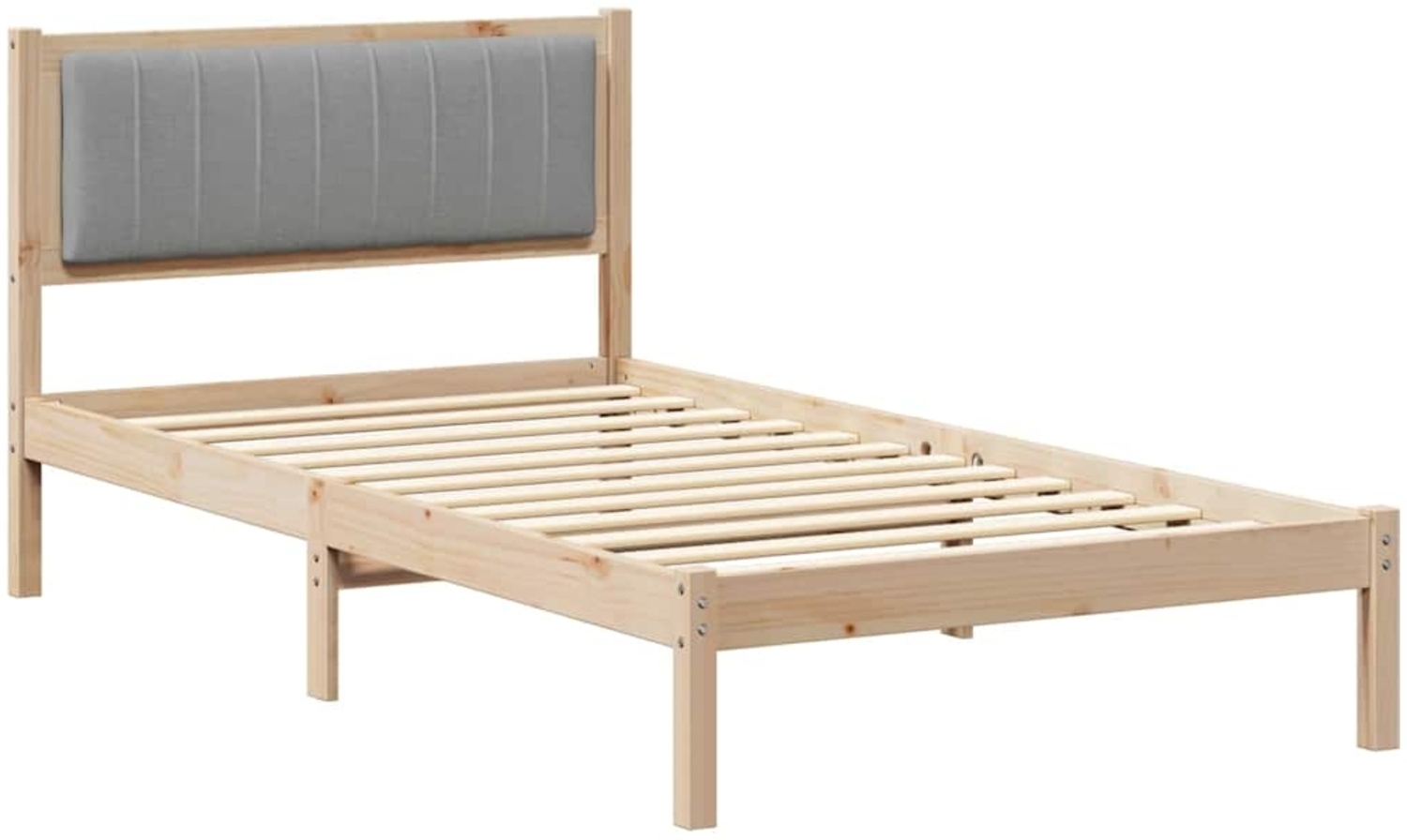 vidaXL Bettgestell mit gepolstertem Kopfteil Hellgrau 100 x 200 cm 878279 Bild 1