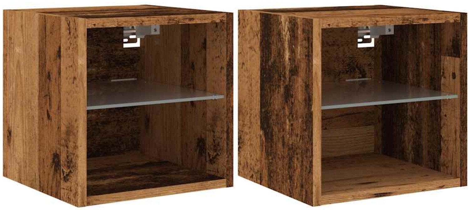 vidaXL TV-Wandschränke mit LED-Leuchten 2 Stk. Altholz-Optik 857673 Bild 1