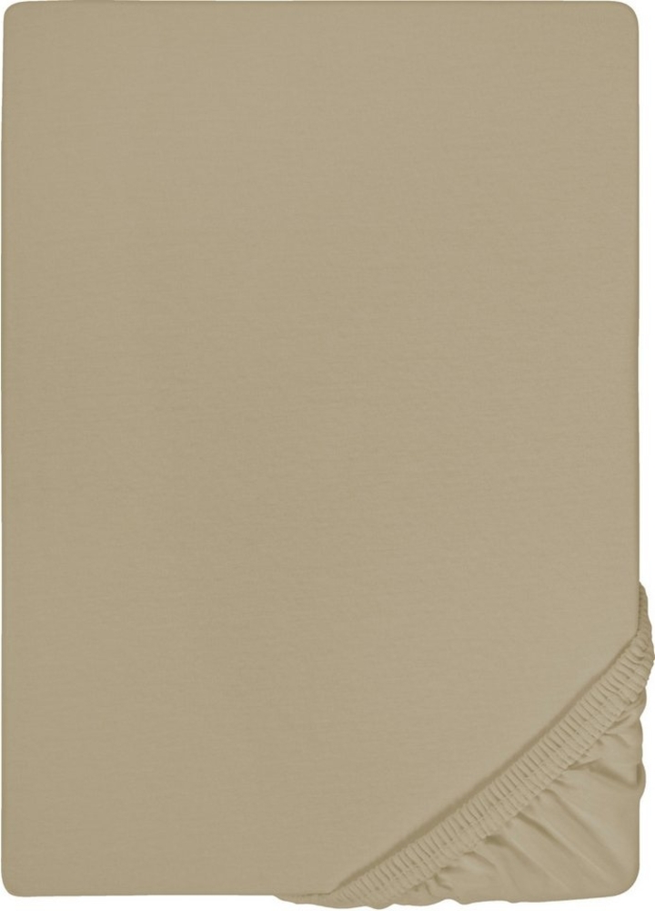 biberna Jersey-Elastic-Spannbetttuch , taupe, 1x 180x200 cm - 200x220 cm Bild 1