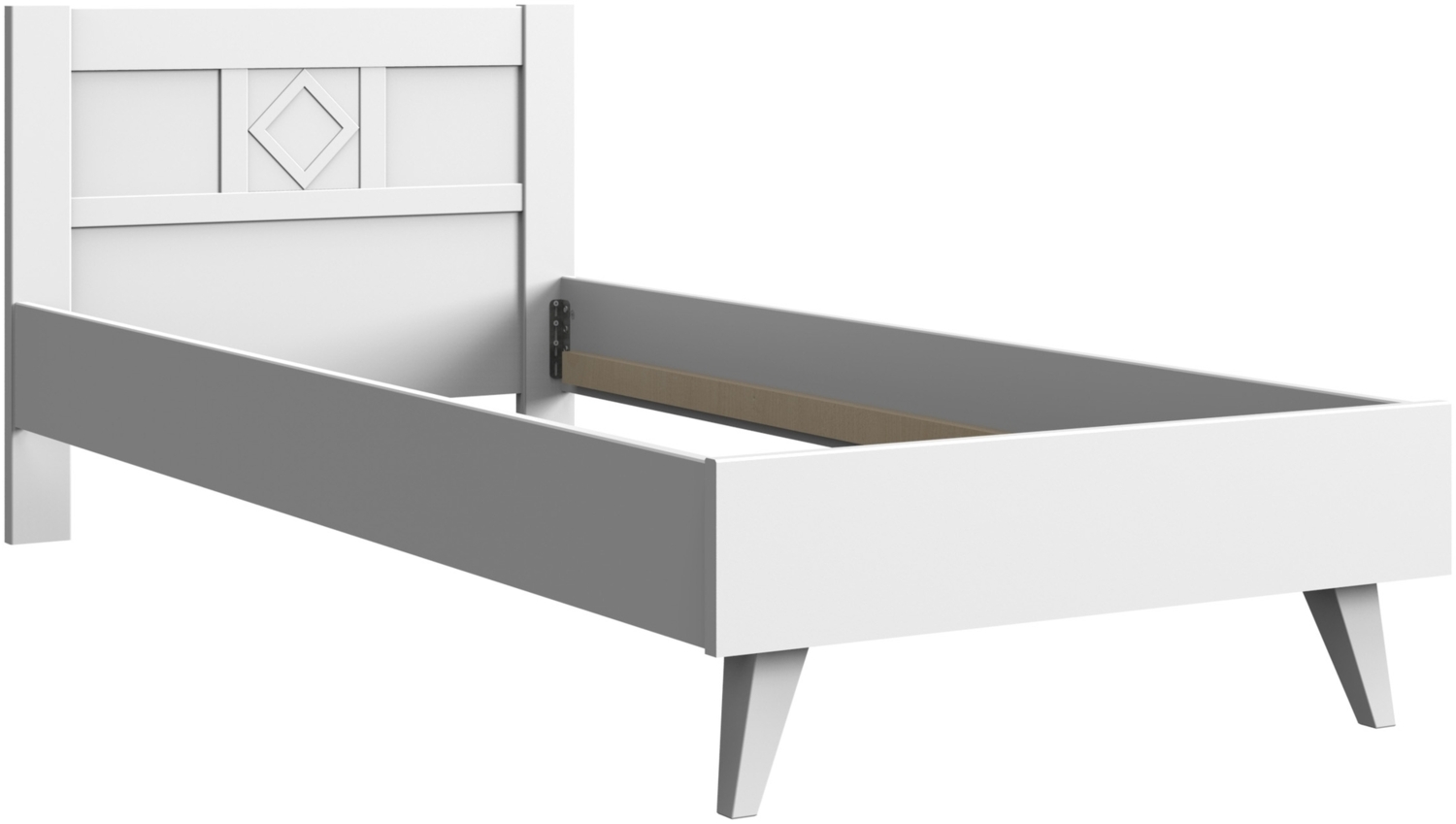 Bett >VICTOR< (BxHxT: 96x80x204 cm) in WEISS - 96x80x204cm (BxHxT) Bild 1