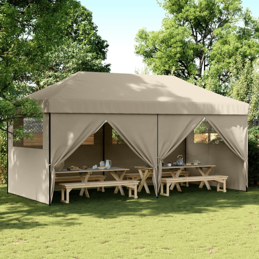 vidaXL Partyzelt Faltbar Pop-Up mit 4 Seitenteilen Taupe 4004954 Bild 1