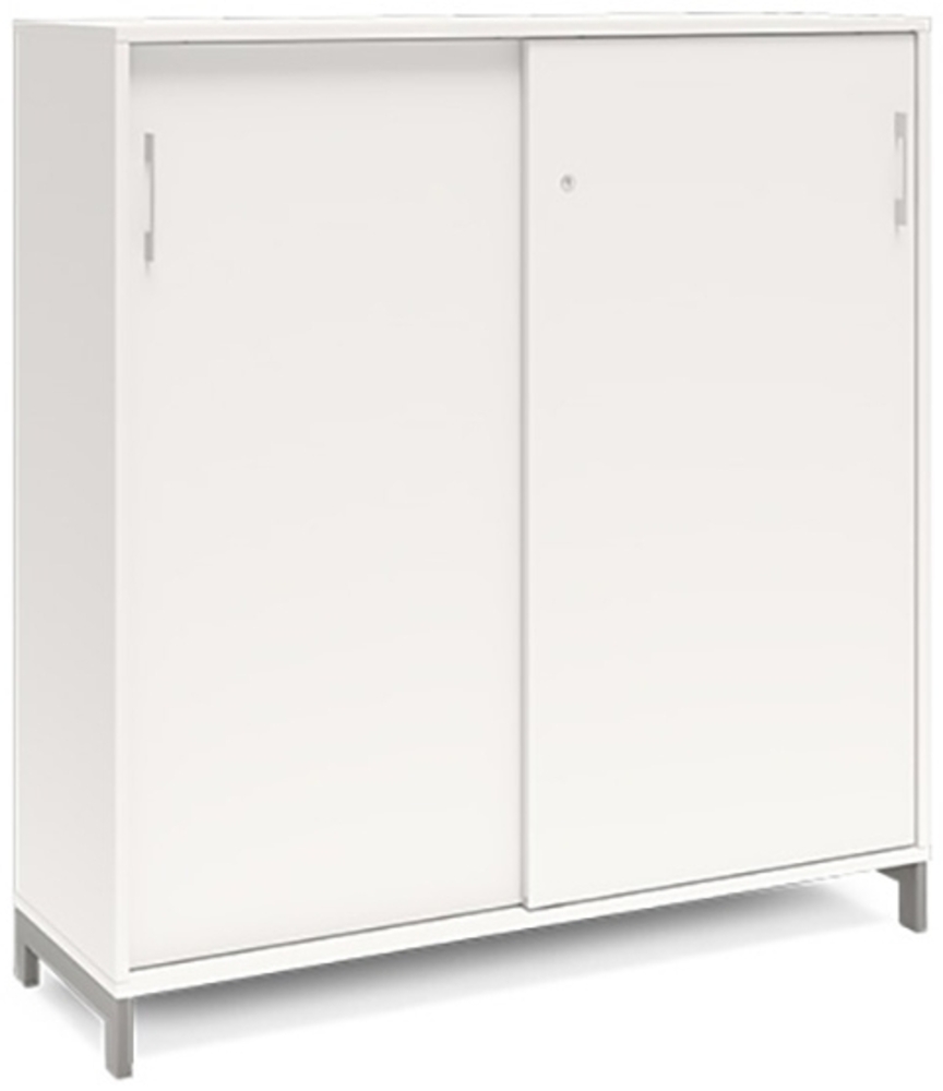 Büroschrank DNA 1200x1275 mm Weiß/Schwarz Schiebetür 3A4 Bild 1