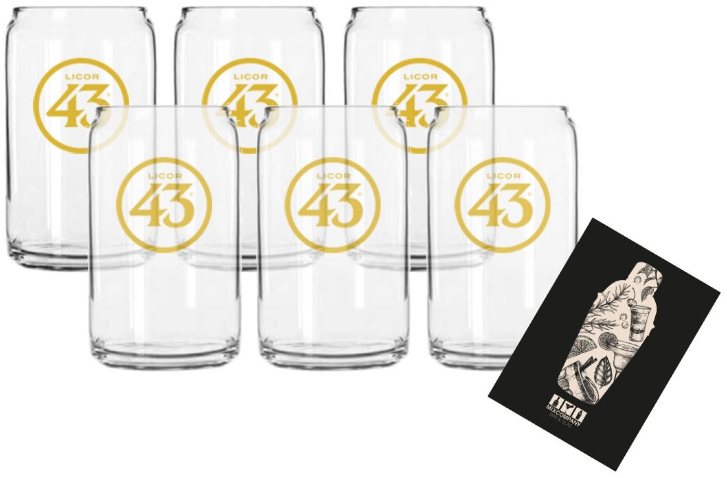 Licor 43 6er Set Longdrink Glas Gläser Set - 6x Cocktail Glas mit Logo Bild 1