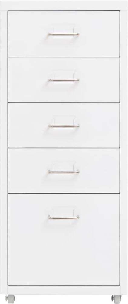 vidaXL Aktenschrank mit Rollen Weiß 28 x 41 x 69 cm Metall [335913] Bild 1