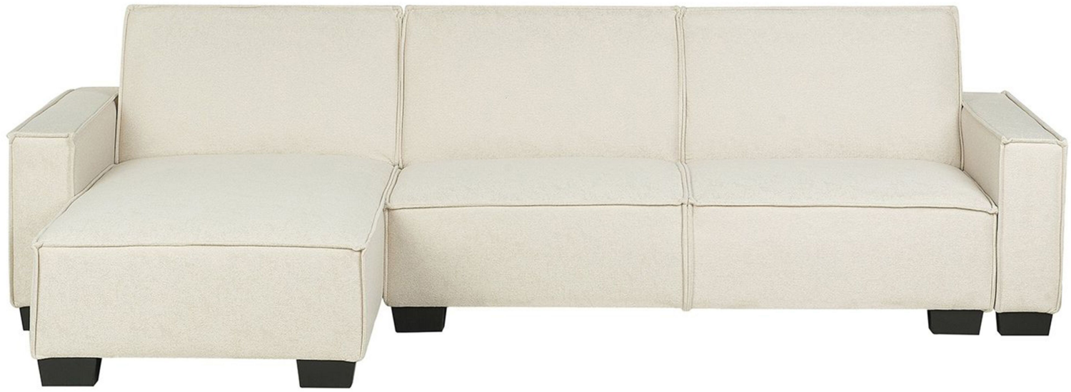 Ecksofa mit Schlaffunktion Polsterbezug beige rechtsseitig ROMEDAL Bild 1