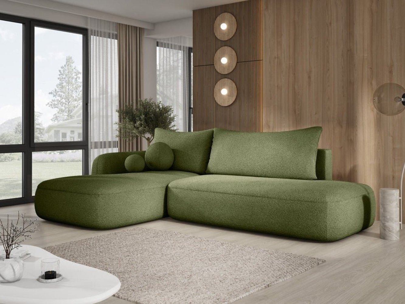 Luxusbetten24 Schlafsofa Designer Sofa Babu Bouclé, mit Stauraum und Schlaffunktion Bild 1