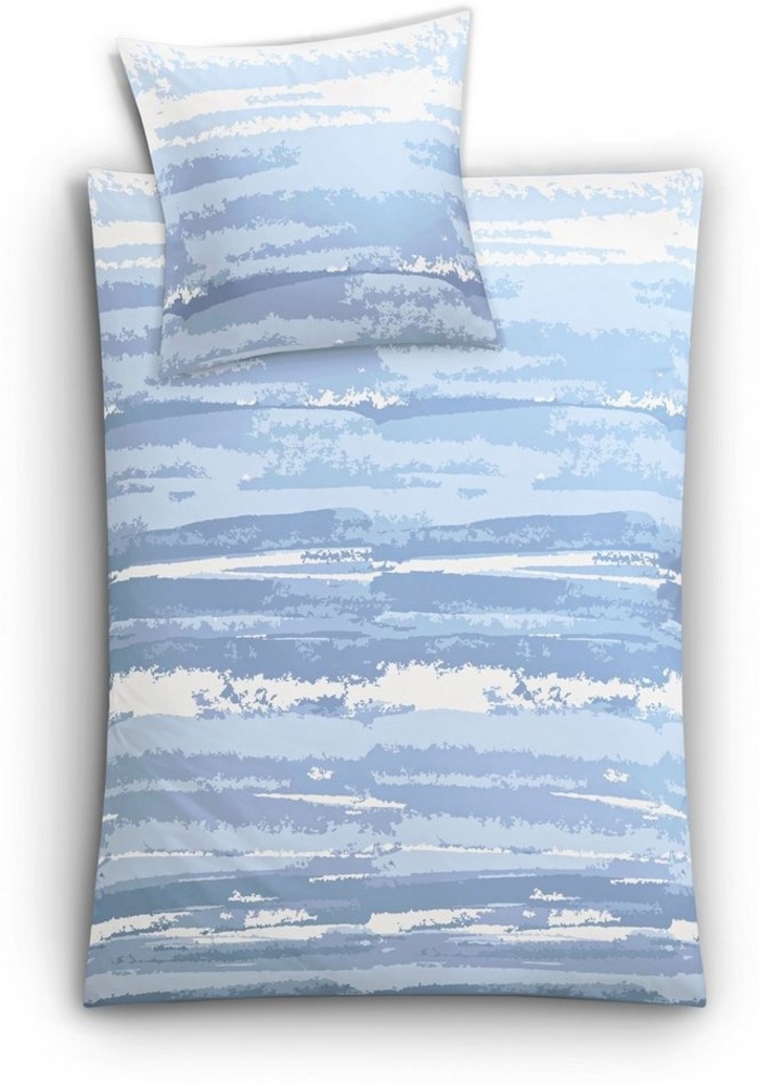 Kleine Wolke Bettwäsche Ballade, Mako-Satin, 2 teilig, in Blautönen Bild 1