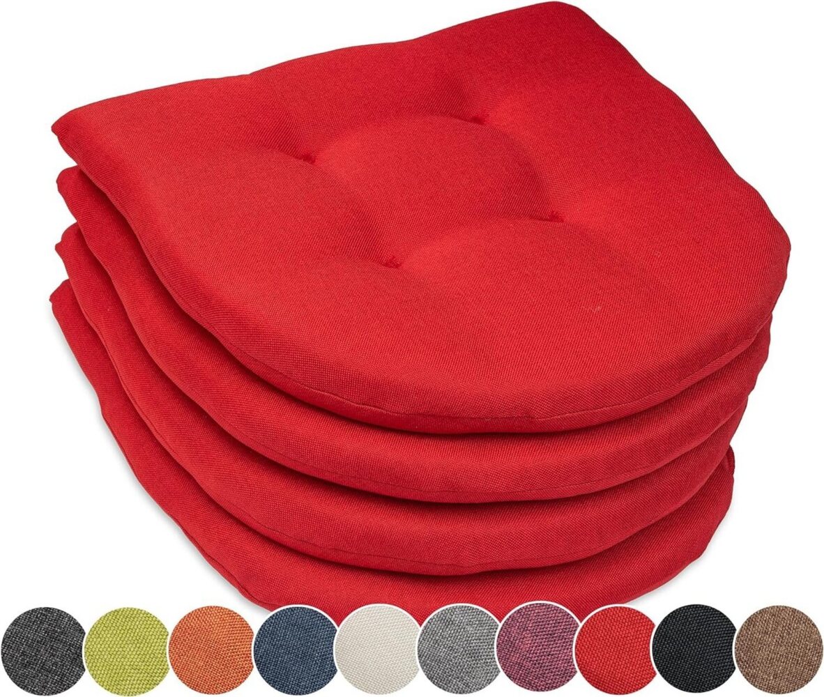 sunnypillow Stuhlkissen 4er Set Auflage 40x40 für Stühle, Bänke in Haus und Garten dick 5cm, Sitzkissen Sitzauflage Stuhlauflage Gartenkissen Esszimmerstuhl Bild 1