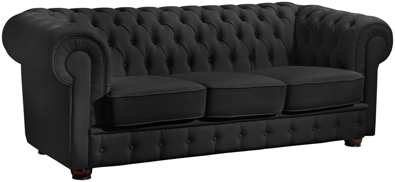 Sofa 3-Sitzer Kalea Bezug Kunstleder Buche nussbaum dunkel / schwarz 21350 Bild 1