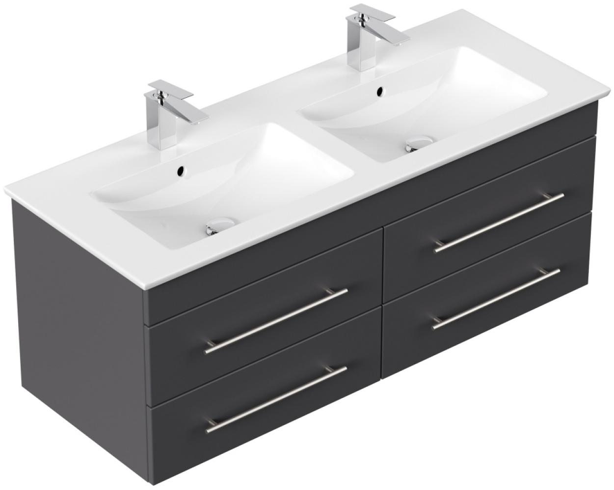 Badmöbel mit Villeroy & Boch Venticello Waschbecken 130 cm Doppel B anthrazit : Anthrazit Bild 1