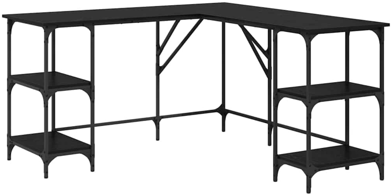 vidaXL Schreibtisch Schwarz Eichen-Optik 139 x 139 x 75 cm 882870 Bild 1