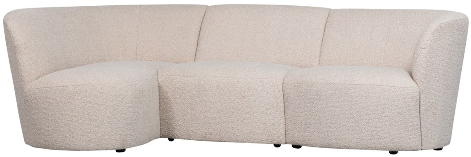 Ecksofa Coco aus Boucle-Stoff Links, Creme Bild 1