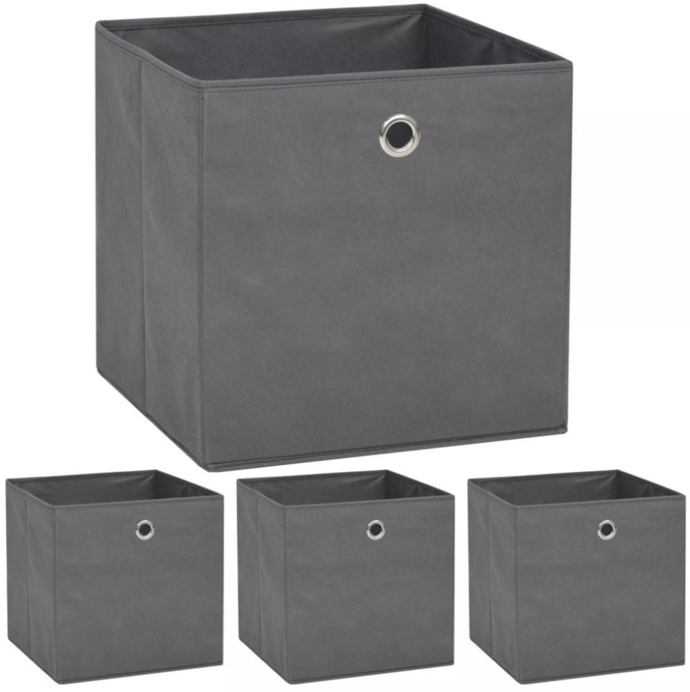 vidaXL Aufbewahrungsboxen 4 Stk. Vliesstoff 32x32x32 cm Grau 245747 Bild 1