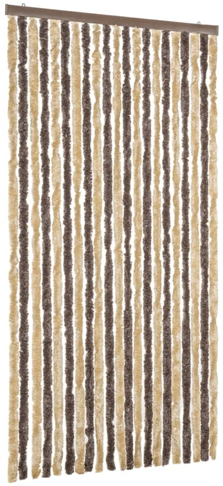 vidaXL Fliegenvorhang Dunkelbraun und Beige 90x220 cm Chenille 377356 Bild 1