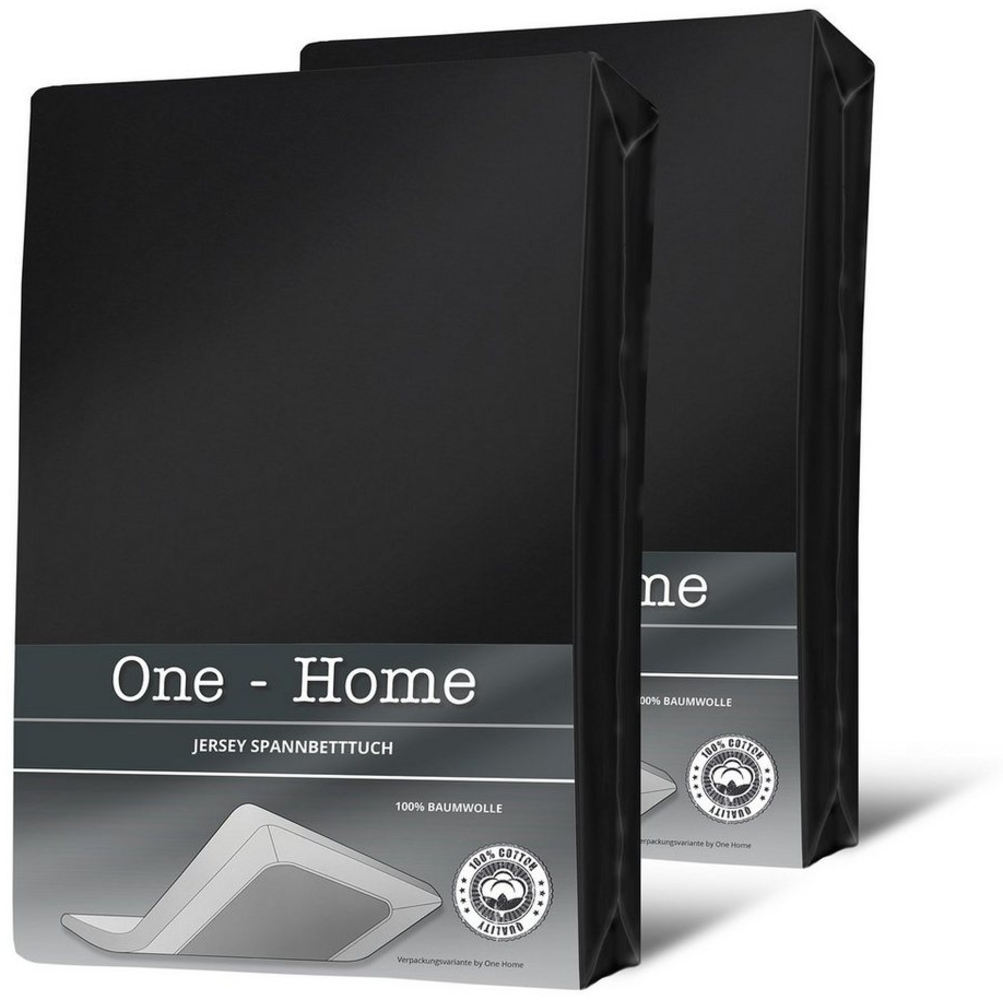 One Home Spannbettlaken Jersey, Jersey, Gummizug: rundum, (2 Stück), Double Pack mit Rundumgummizug, für Topper Bild 1