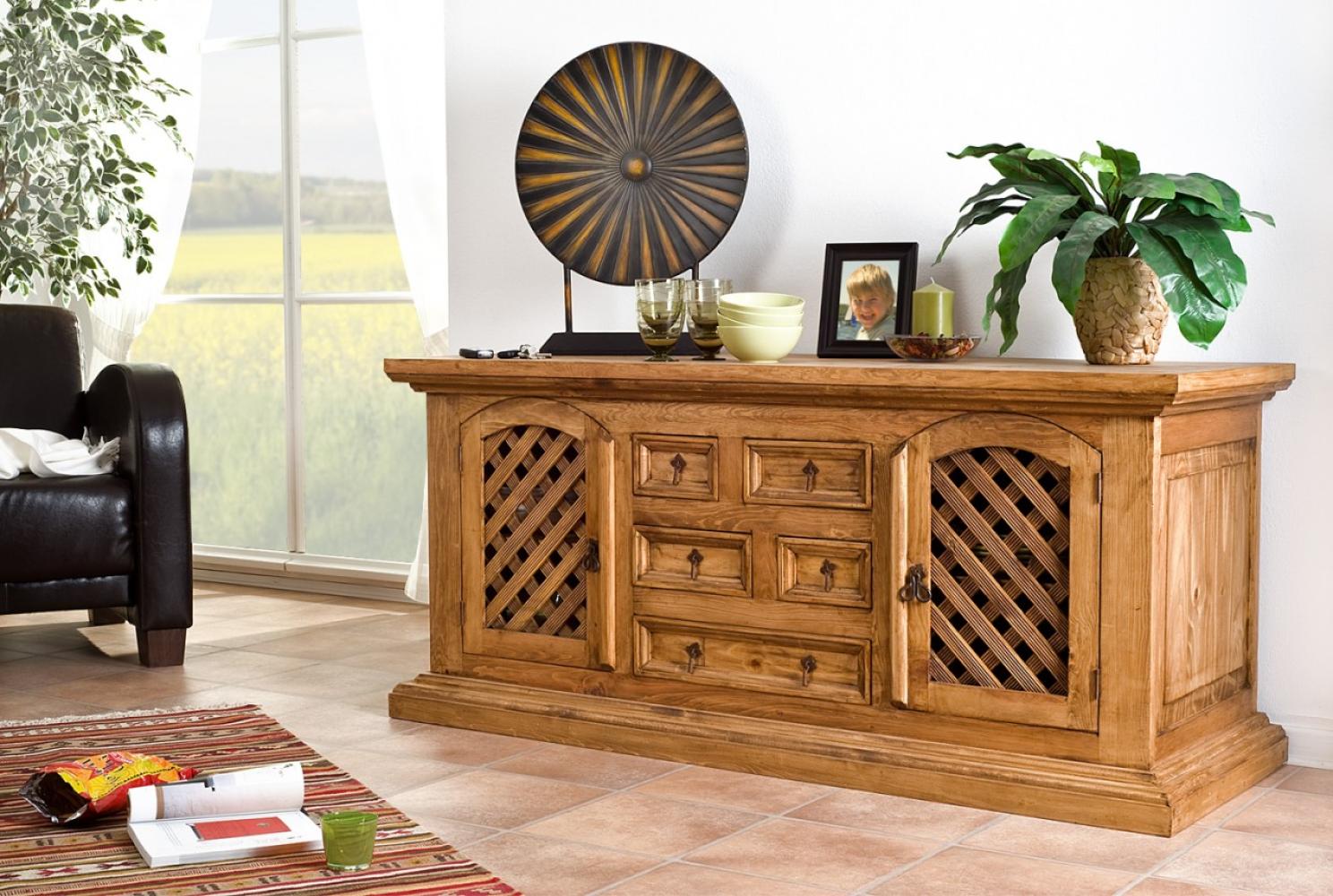 Original MEXICO Sideboard - Anrichte - Pinie - Massivholz - mexikanisch - Direktimport aus Mexiko Bild 1