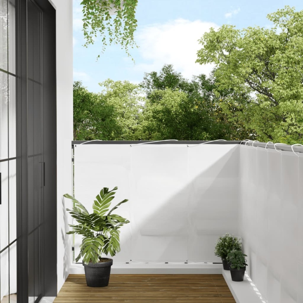 vidaXL Balkon-Sichtschutz Weiß 120x700 cm 100 % Polyester-Oxford 4000102 Bild 1