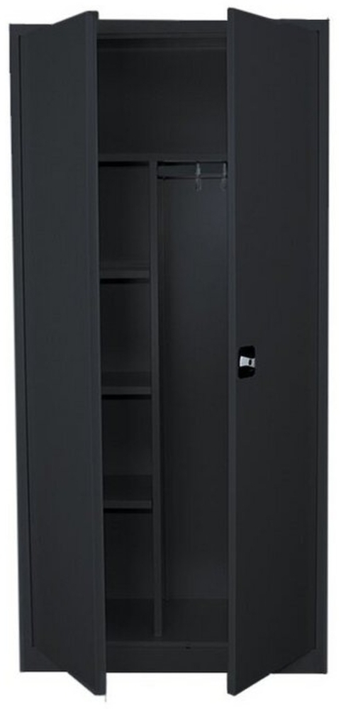 Mehrzweckschrank mit Flügeltüren, 1800 x 800 x 383 mm, RAL 9005/9005 Tiefschwarz Bild 1