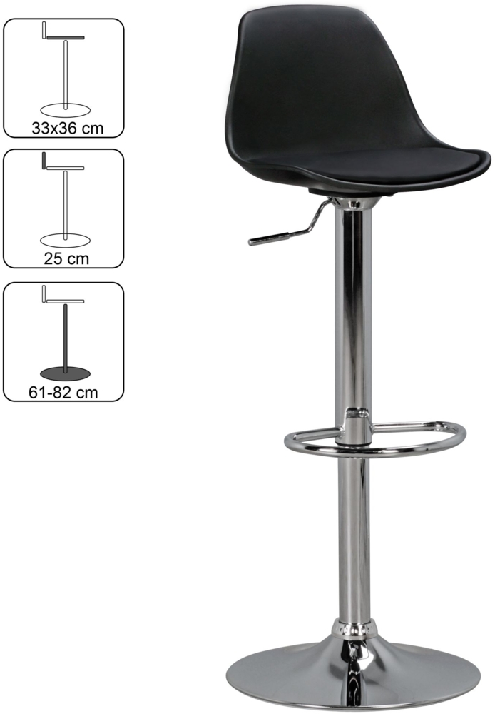 HAINAN Barstuhl Kunstleder schwarz Bild 1