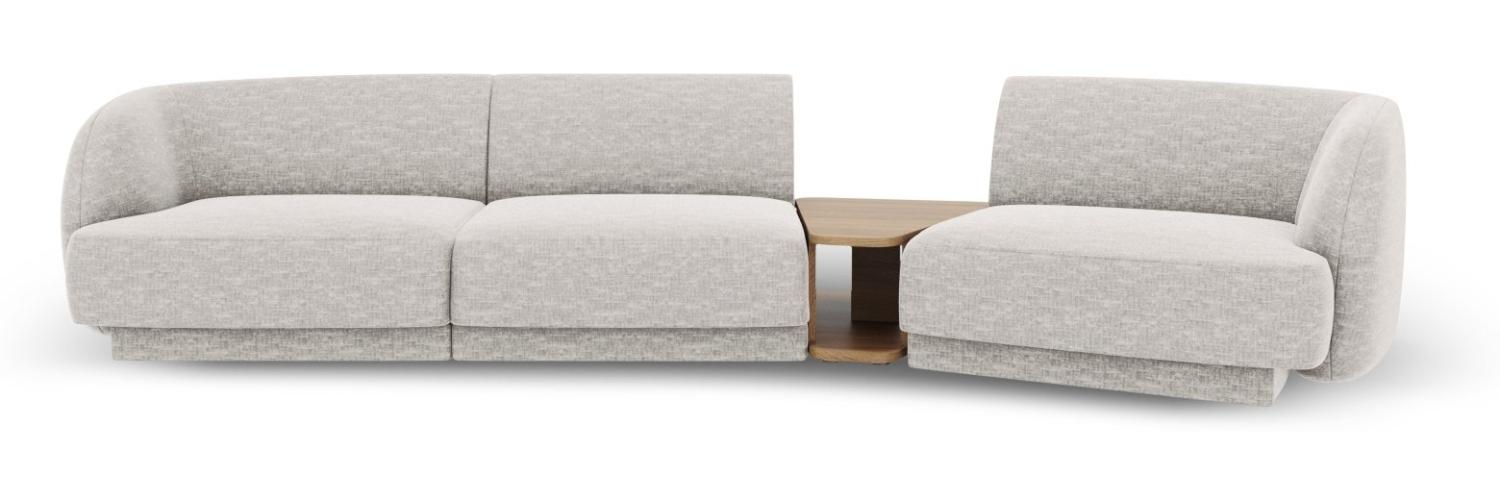 Micadoni Modulares Sofa Miley 3-Sitzer Rechts Chenille Hellgrau Bild 1