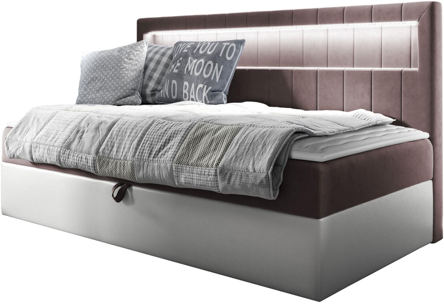 Boxspringbett 'Gladino Junior 2' rosa 90 x 200 cm Bild 1