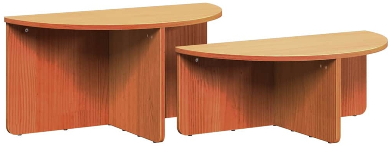 vidaXL Couchtisch 2 pcs Wachsbraun 79 x 39,5 x 40 cm Massivholz Kiefer 873537 Bild 1
