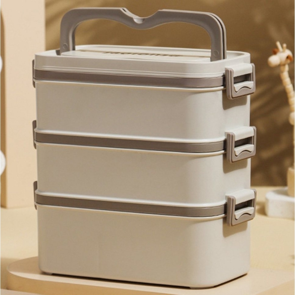 YVMOOEC Lunchbox Dreischicht-Lunchbox aus Edelstahl 304, Studenten, Erwachsene Bild 1