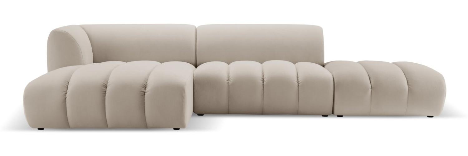 Micadoni Modulares Ecksofa offen Harry 5-Sitzer Links Samtstoff Ecru Bild 1