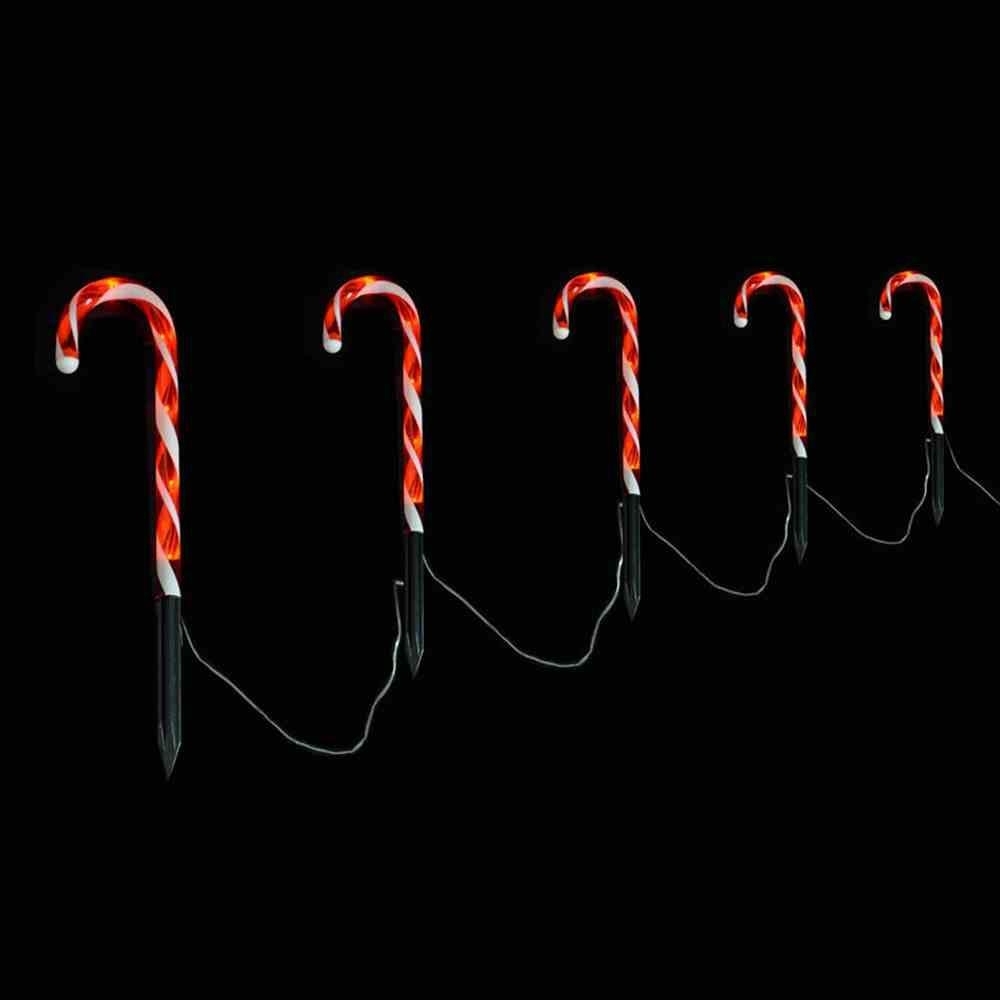 LED-Zuckerstangen 6 Stäbe mit Erdspieße Höhe 50/55 cm, 6/18 h A/A IP44 Bild 1
