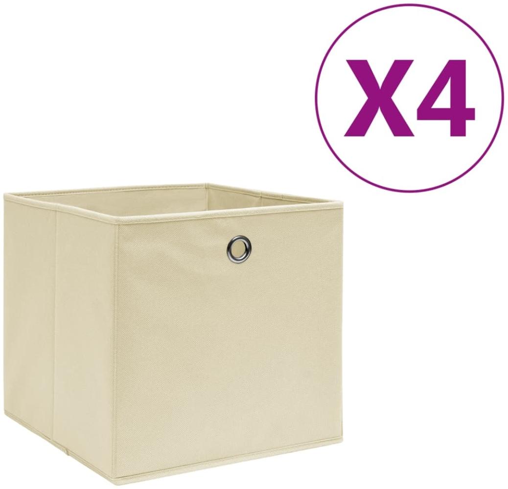 vidaXL Aufbewahrungsboxen 4 Stk. Vliesstoff 28x28x28 cm Creme 325215 Bild 1