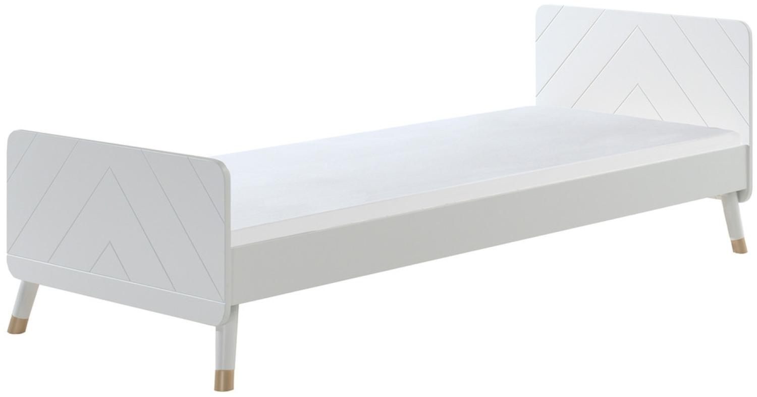 Einzelbett BILLY 90x200 cm MDF Weiß Bild 1