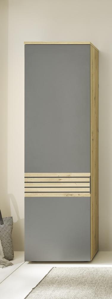 Garderobenschrank >Melisande< in Grau matt - 60x200x38cm (BxHxT) Bild 1