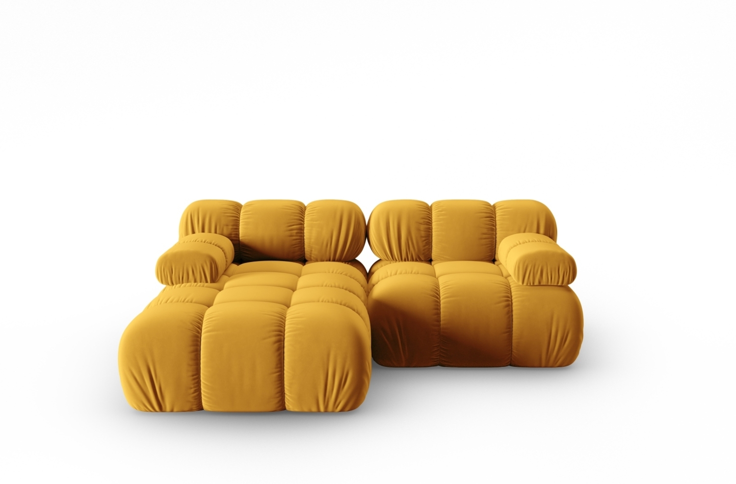 Micadoni Modulares Ecksofa Bellis 3-Sitzer Links Samt Bluvel Gelb Bild 1
