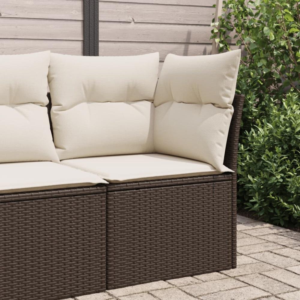 vidaXL Garten-Ecksofa mit Kissen Braun Poly Rattan 366216 Bild 1