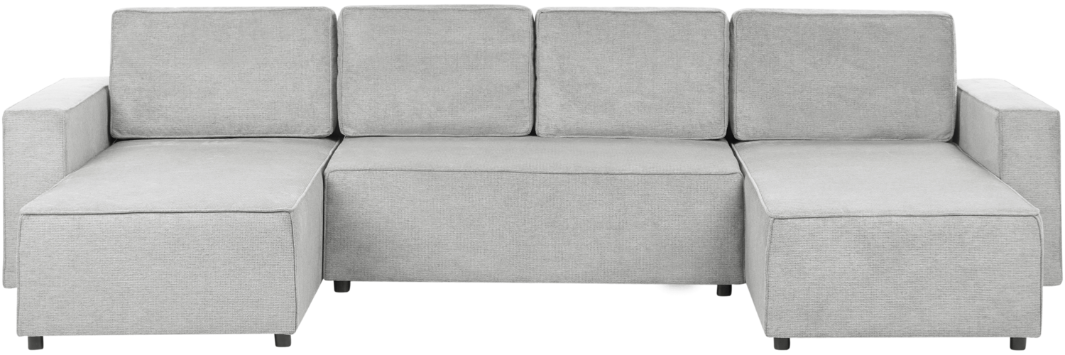 U-förmiges Sofa VATNE Hellgrau Stoff Symmetrisch Bild 1