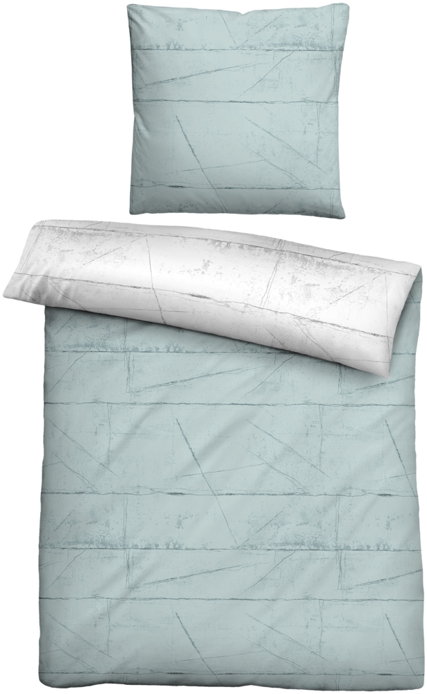 biberna Baumwoll-Satin Bettwäsche 0614509 WAND, ciel, 1x 155x200 cm + 1x 80x80 cm Bild 1