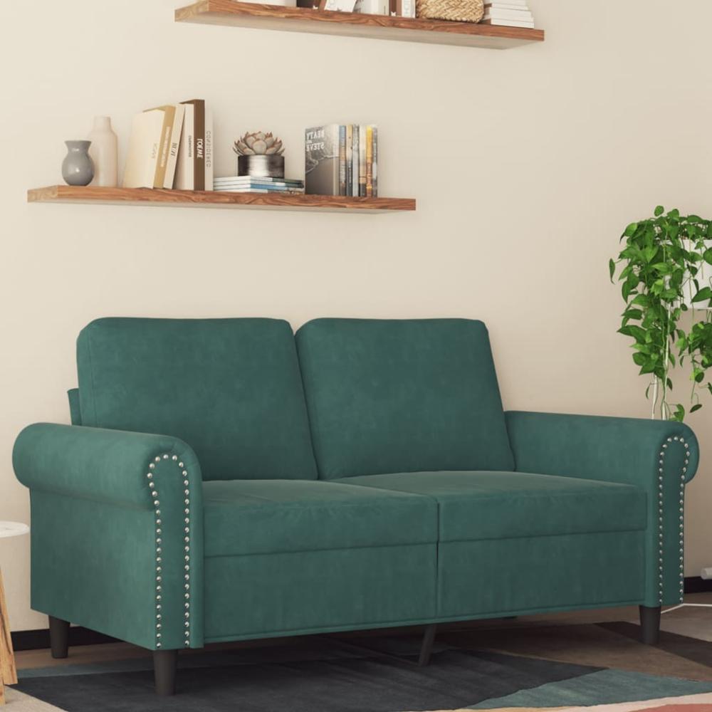 vidaXL 2-Sitzer-Sofa Dunkelgrün 120 cm Samt 359521 Bild 1