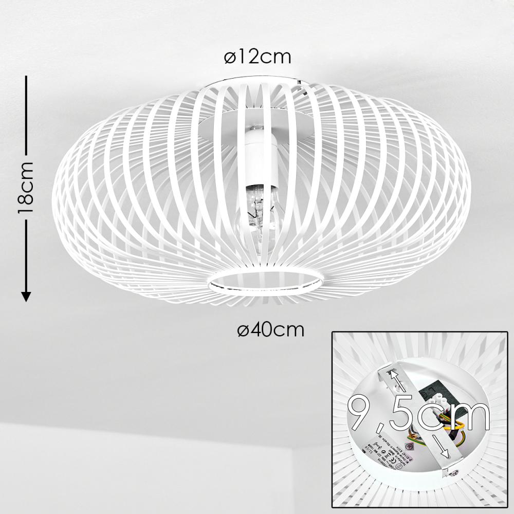 hofstein Deckenleuchte »Devin« runde Deckenlampe aus Metall in Weiß, ohne Leuchtmittel, E27, Leuchte mit tollen Lichteffekten an der Decke Bild 1