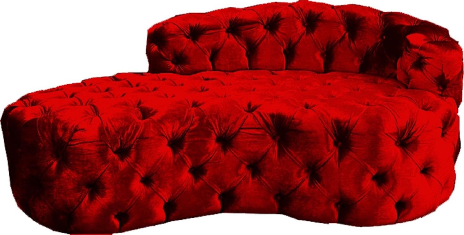 Casa Padrino Luxus Chesterfield Samt Chaiselongue Bordeauxrot Bild 1