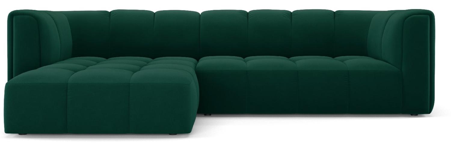 Micadoni Modulares Ecksofa Serena 3-Sitzer Links Samtstoff Flaschengrün Bild 1