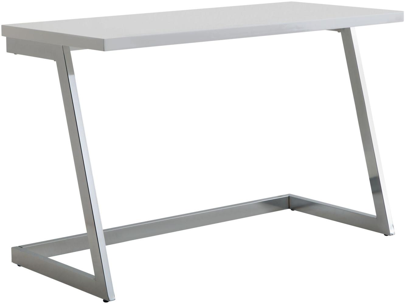 Kadima Design Schreibtisch "Sarnot": Hochglanz-Design, Metallgestell. Silber, 120x55x76 cm Bild 1