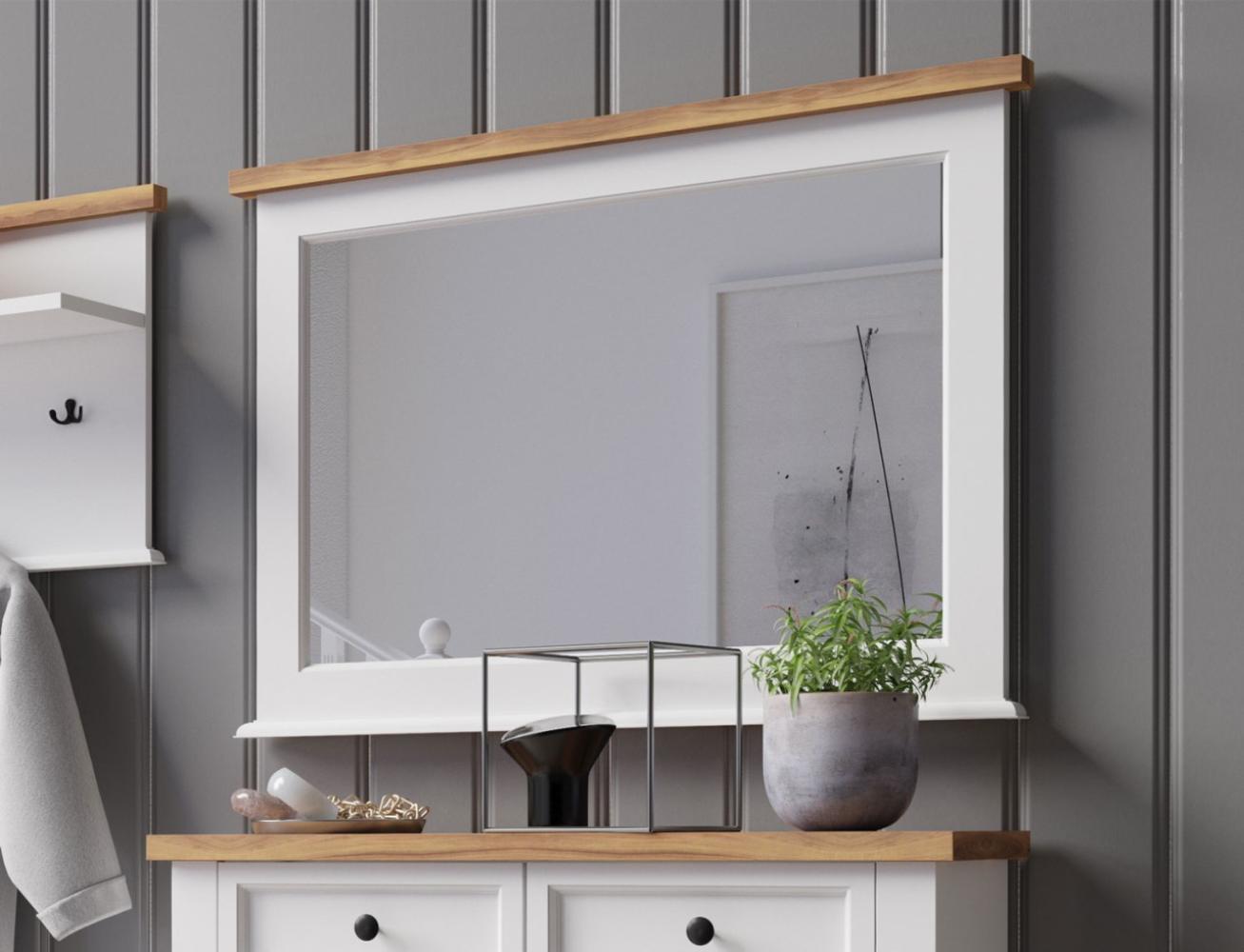 Spiegel Galineo Wandspiegel 97,5x73cm weiß MDF Eiche Natur Bild 1
