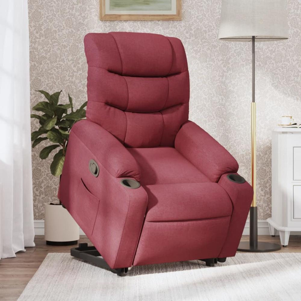 vidaXL Relaxsessel mit Aufstehhilfe Weinrot Stoff 3206648 Bild 1