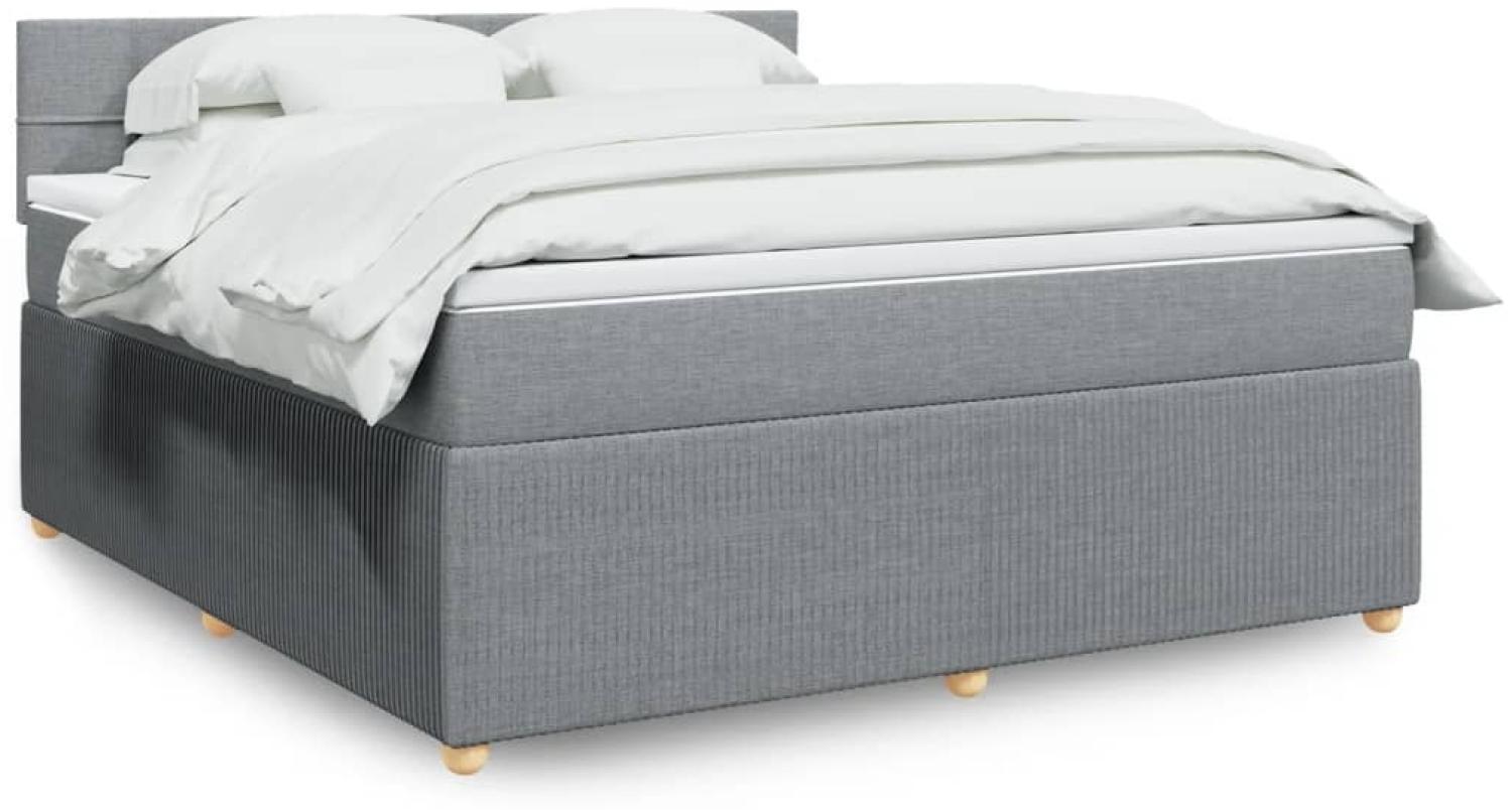 vidaXL Boxspringbett mit Matratze Hellgrau 180x200 cm Stoff 3287535 Bild 1