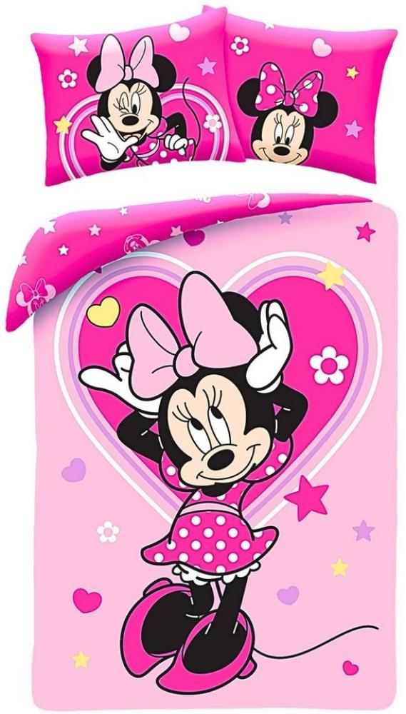 Disney Minnie Mouse Kinderbettwäsche Minnie Maus, Baumwolle, 2 teilig, Kinder Wendebettwäsche 135-140x200 cm Bild 1