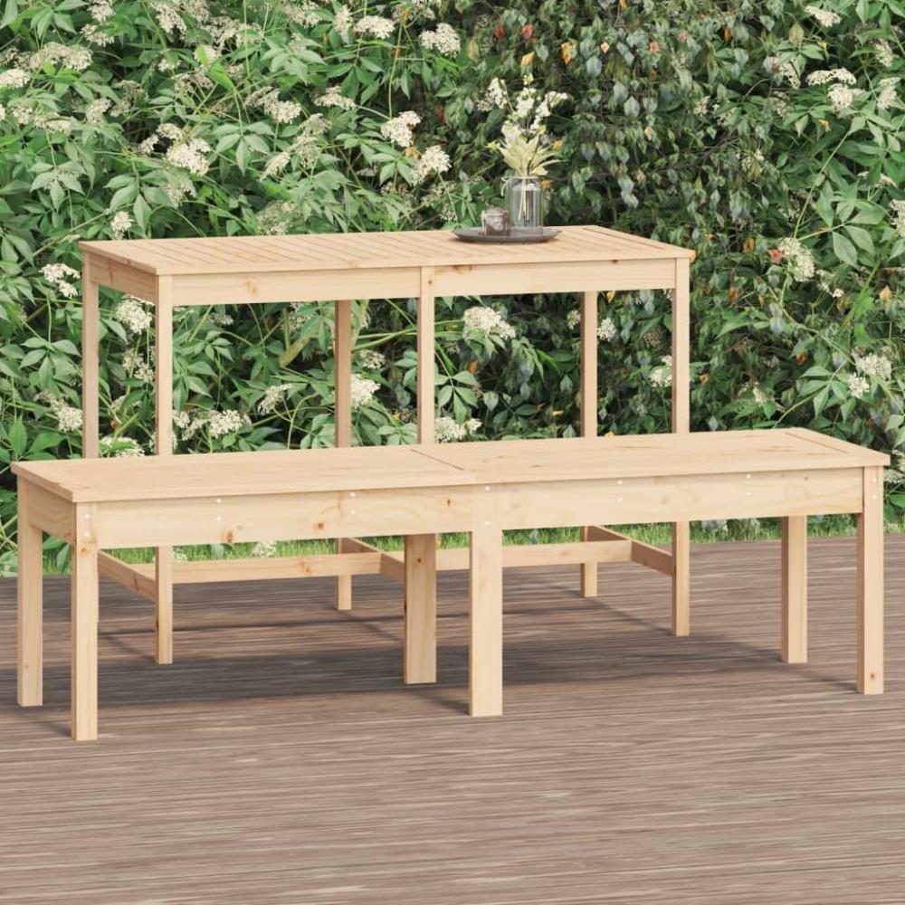 vidaXL Gartenbank 2-Sitzer 159,5x44x45 cm Massivholz Kiefer 824011 Bild 1